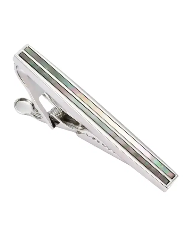 Link Up Men's Mother-Of-Pearl Stripe Tie Bar