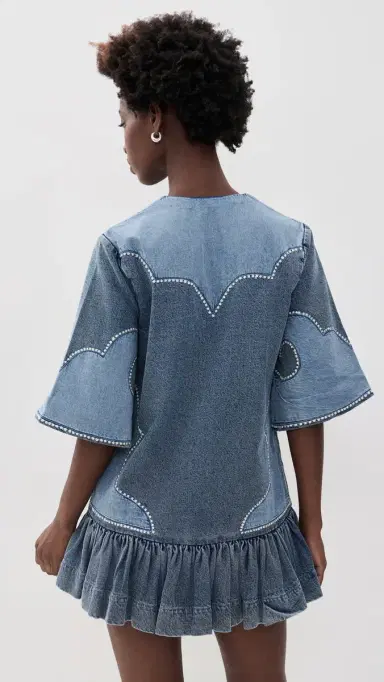 ALÉMAIS Jesse Denim Applique Mini Dress | Thumbnail 3