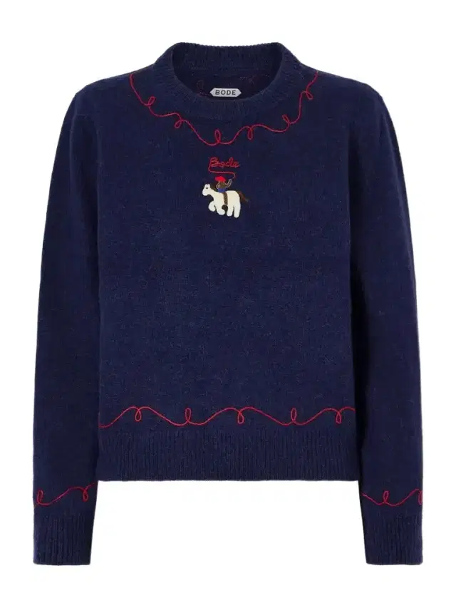BODE Cowboy Embroidered Appliquéd Alpaca And Merino Wool-blend Sweater