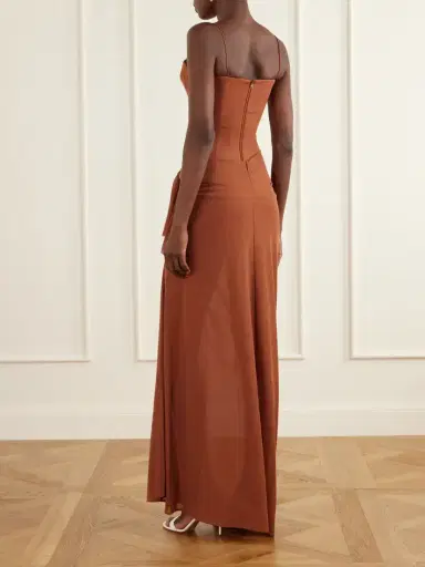 Alex Perry Tie-detailed Draped Powermesh Gown | Thumbnail 3 Alex Perry Tie-detailed Draped Powermesh Gown | Thumbnail 3