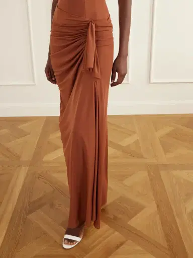 Alex Perry Tie-detailed Draped Powermesh Gown | Thumbnail 5 Alex Perry Tie-detailed Draped Powermesh Gown | Thumbnail 5