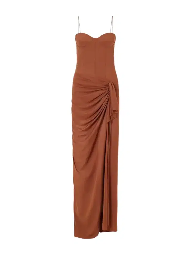 Alex Perry Tie-detailed Draped Powermesh Gown