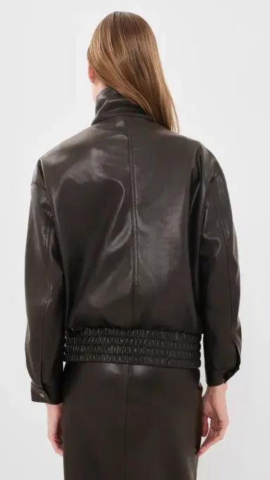 ENZA COSTA Oversized Faux Leather Bomber Jacket | Thumbnail 3 ENZA COSTA Oversized Faux Leather Bomber Jacket | Thumbnail 3