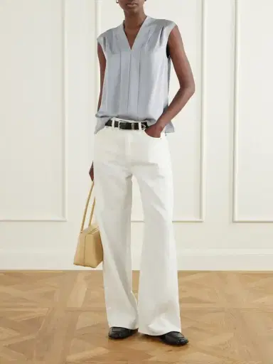Theory Pleated Silk-satin Blouse | Thumbnail 2