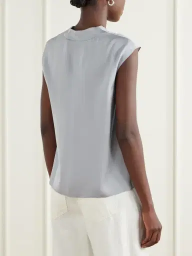 Theory Pleated Silk-satin Blouse | Thumbnail 4
