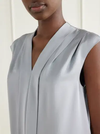 Theory Pleated Silk-satin Blouse | Thumbnail 5