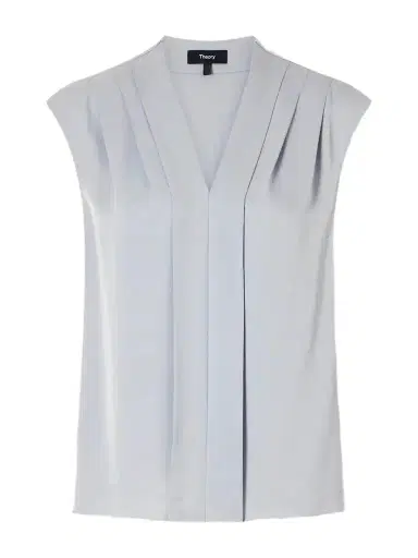 Theory Pleated Silk-satin Blouse | Thumbnail 1
