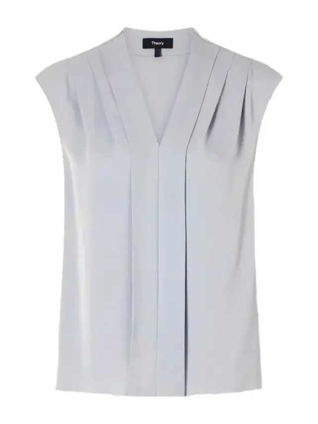 Theory Pleated Silk-satin Blouse