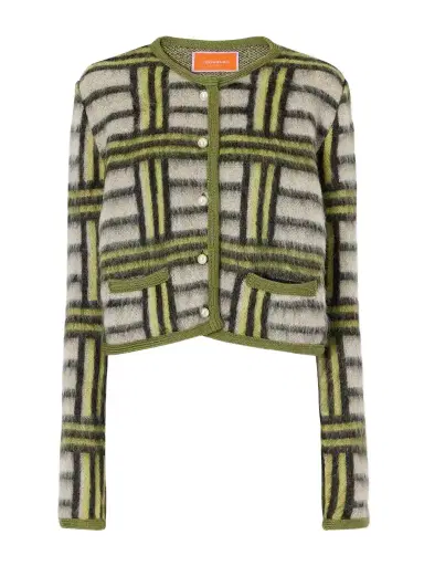 La DoubleJ Check Wool-blend Cardigan | Thumbnail 1 La DoubleJ Check Wool-blend Cardigan | Thumbnail 1