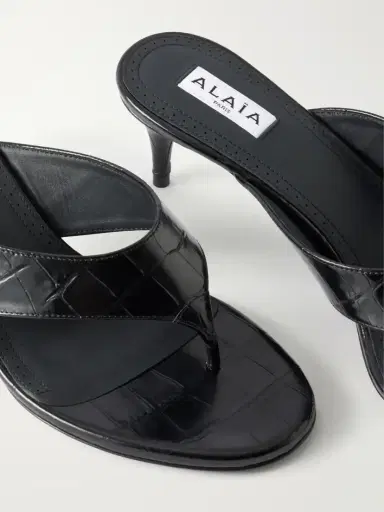 Alaïa Infra 55 Croc-effect Leather Thong Sandals | Thumbnail 5