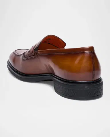 Santoni Men's Easy Leather Penny Loafers | Thumbnail 3
