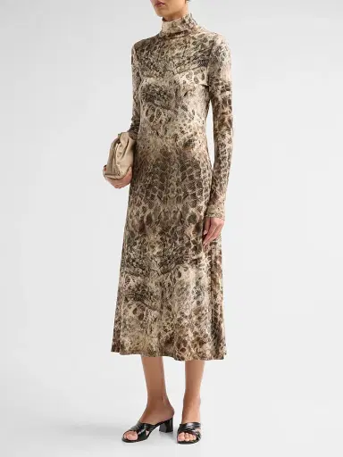 Ramy Brook Women's Valerie Snake-Print A-Line Midi Dress | Thumbnail 4