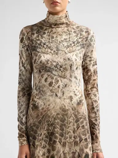 Ramy Brook Women's Valerie Snake-Print A-Line Midi Dress | Thumbnail 5