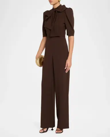 BLACK HALO Ara Puff-Sleeve Bow Jumpsuit | Thumbnail 4