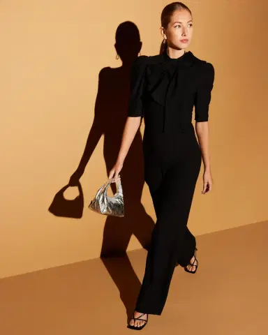 BLACK HALO Ara Puff-Sleeve Bow Jumpsuit | Thumbnail 5