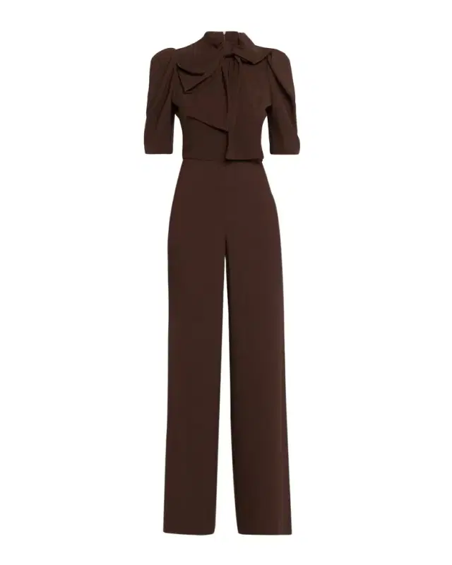 BLACK HALO Ara Puff-Sleeve Bow Jumpsuit