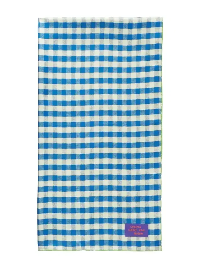 Loewe Checked And Floral-print Silk Scarf