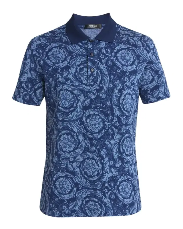 Versace Men's Iconic Barocco Pique Polo Shirt