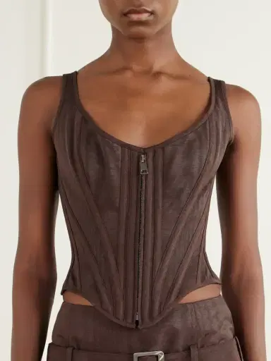 Wiederhoeft Venus Corset Paneled Twill Top | Thumbnail 3 Wiederhoeft Venus Corset Paneled Twill Top | Thumbnail 3