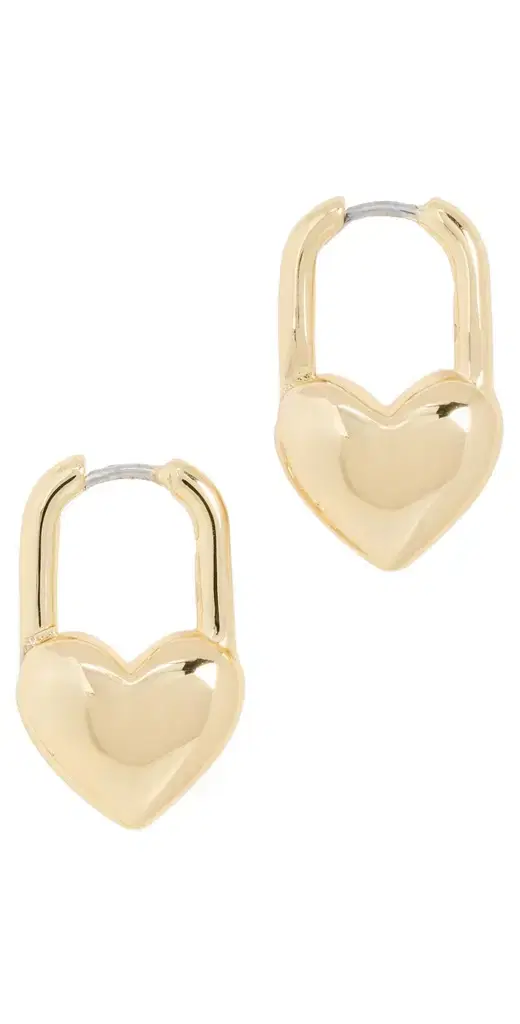 Gorjana Heart Padlock Huggies