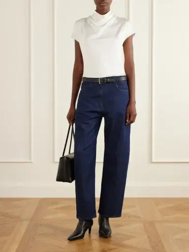 Another Tomorrow High-rise Organic Barrel-leg Jeans | Thumbnail 2 Another Tomorrow High-rise Organic Barrel-leg Jeans | Thumbnail 2
