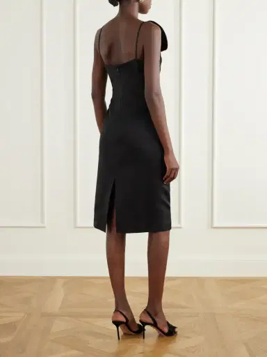 Magda Butrym One-shoulder Appliquéd Gathered Cotton And Silk-blend Knee-length Dress | Thumbnail 3