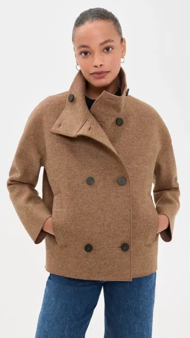 Harris Wharf London Cropped Pressed Wool Funnel Jacket | Thumbnail 2