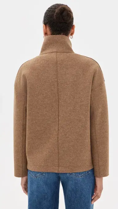 Harris Wharf London Cropped Pressed Wool Funnel Jacket | Thumbnail 3