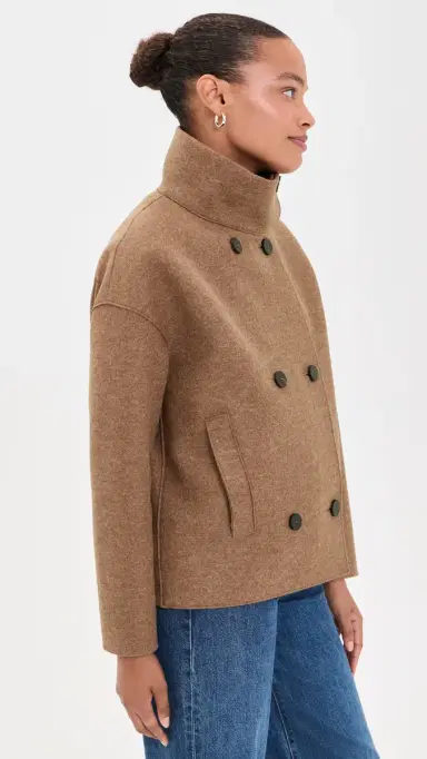 Harris Wharf London Cropped Pressed Wool Funnel Jacket | Thumbnail 4