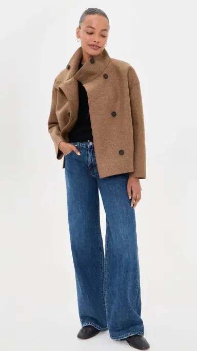 Harris Wharf London Cropped Pressed Wool Funnel Jacket | Thumbnail 5
