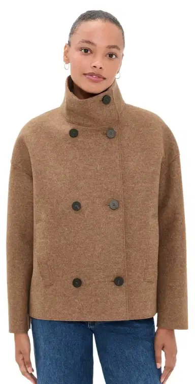 Harris Wharf London Cropped Pressed Wool Funnel Jacket | Thumbnail 1