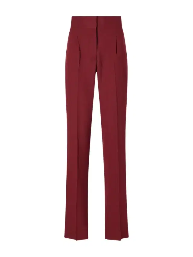 Giuliva Heritage The Other Smoking Pleated Wool-blend Crepe Straight-leg Pants