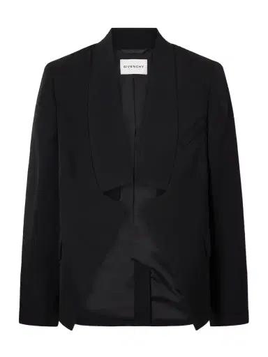 Givenchy Reverse Lapel Wool Grain De Poudre Jacket | Thumbnail 1
