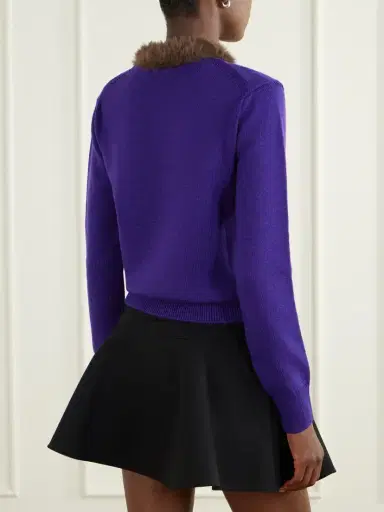 Loewe Plush-trimmed Ribbed Wool Sweater | Thumbnail 3