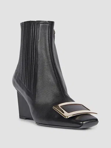 Roger Vivier Women's Belle Vivier 60MM Leather Wedge-Heel Ankle Boots | Thumbnail 2 Roger Vivier Women's Belle Vivier 60MM Leather Wedge-Heel Ankle Boots | Thumbnail 2