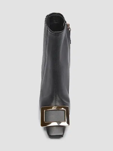 Roger Vivier Women's Belle Vivier 60MM Leather Wedge-Heel Ankle Boots | Thumbnail 4 Roger Vivier Women's Belle Vivier 60MM Leather Wedge-Heel Ankle Boots | Thumbnail 4