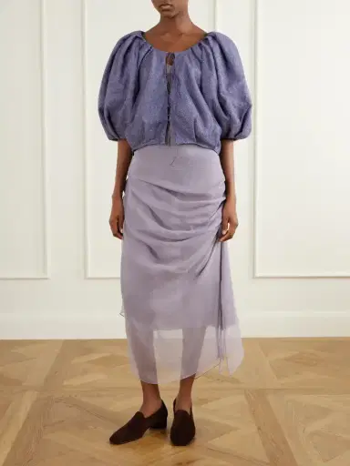 Pauline Dujancourt Najia Silk-blend Chiffon Midi Skirt | Thumbnail 2