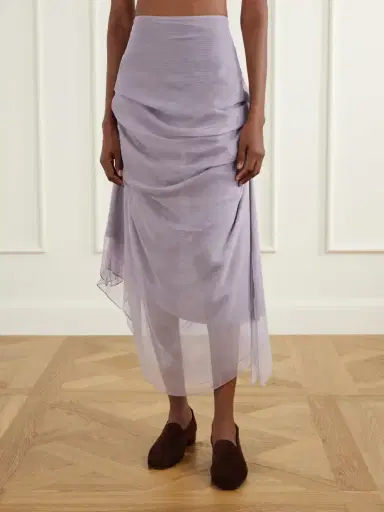 Pauline Dujancourt Najia Silk-blend Chiffon Midi Skirt | Thumbnail 3