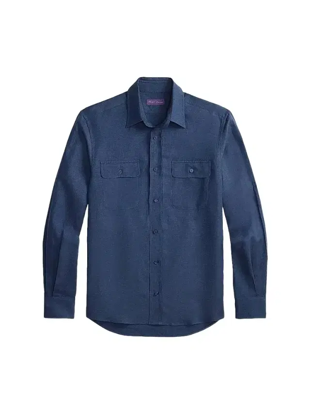 Ralph Lauren Purple Label Men's Silk-Linen Button-Front Shirt