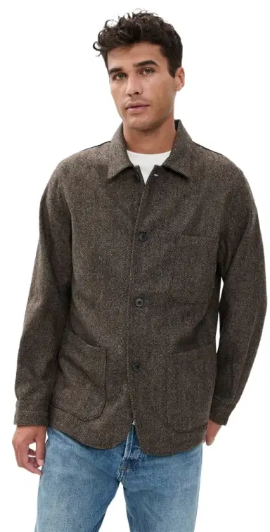 Portuguese Flannel Labura Wool Herringbone Jacket | Thumbnail 1 Portuguese Flannel Labura Wool Herringbone Jacket | Thumbnail 1
