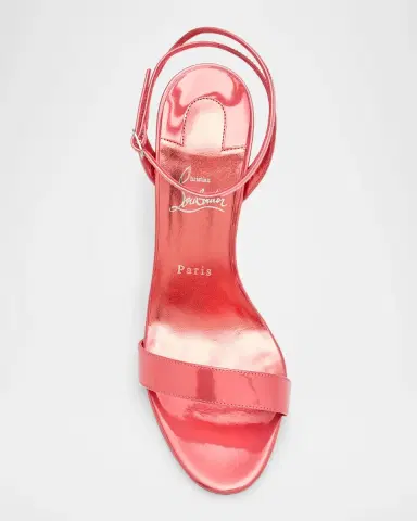 Christian Louboutin 100mm Miss Z Patent Leather Ankle-Strap Sandals | Thumbnail 6
