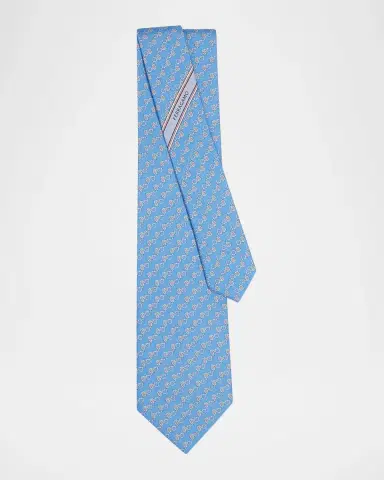 Ferragamo Owl Gancio Silk Tie | Thumbnail 3 Ferragamo Owl Gancio Silk Tie | Thumbnail 3