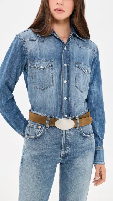 Madewell Oval Plaque Buckle Belt | Thumbnail 3
