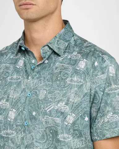 Robert Graham The Vault Printed Stretch-Cotton Short-Sleeve Shirt | Thumbnail 5