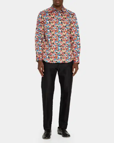 Robert Graham Snake Eyes Dice-Print Stretch Cotton Shirt | Thumbnail 2