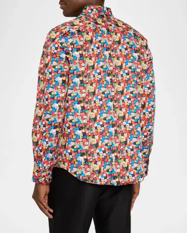 Robert Graham Snake Eyes Dice-Print Stretch Cotton Shirt | Thumbnail 3