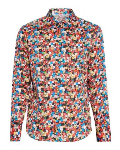 Robert Graham Snake Eyes Dice-Print Stretch Cotton Shirt | Thumbnail 1