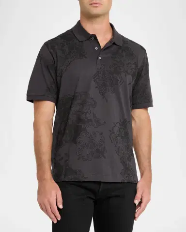 Robert Graham Linford Cotton Knit Polo Shirt | Thumbnail 4