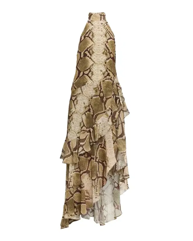 Retrofête Nevae Snake Chiffon High-Low Dress
