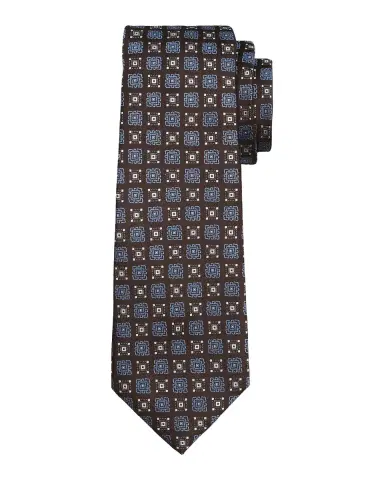 Kiton Men's Silk Geometric Jacquard 7-Fold Tie | Thumbnail 2 Kiton Men's Silk Geometric Jacquard 7-Fold Tie | Thumbnail 2